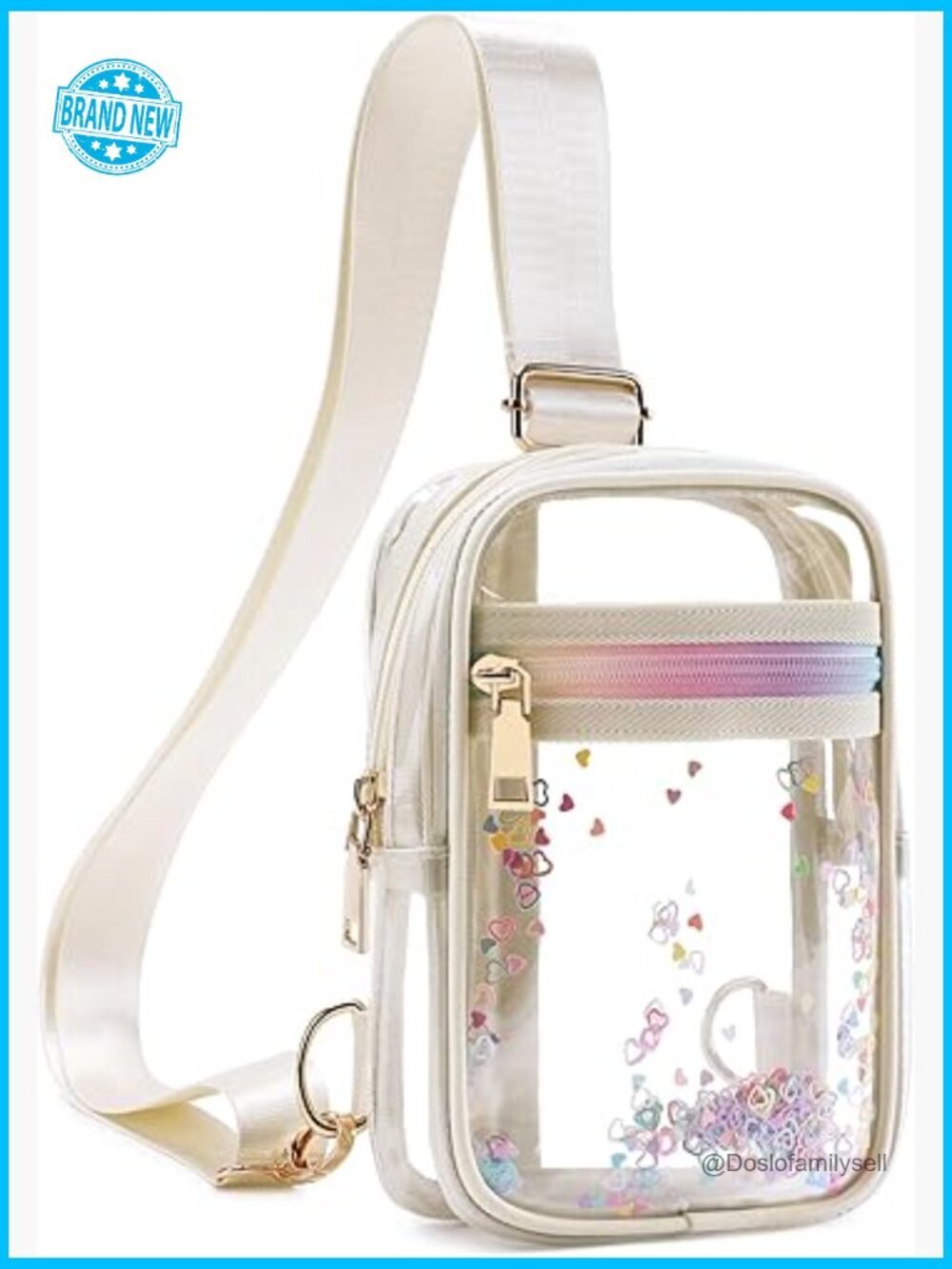 Clear Crossbody Sling Bag Stadium Approved TPU Shoulder Pack Festival Concerts